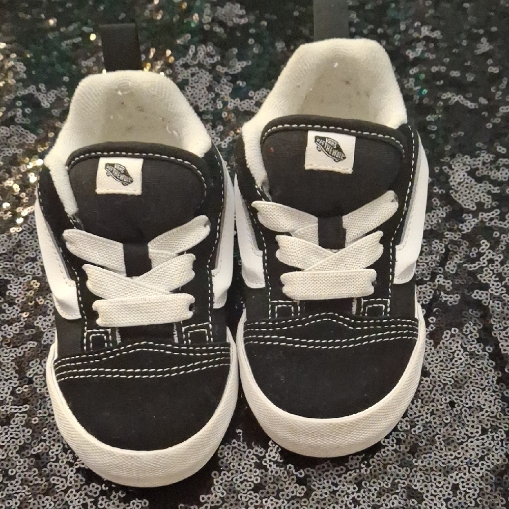 Vans Kids Black and White Sneakers